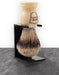 Parker - Faux Ivory Handle Silver Tip Badger Brush with Stand - New England Shaving Company