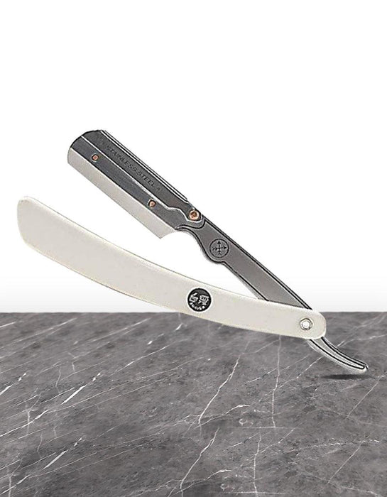 Parker - Professional Barber Razor Shavette SRW, White Resin - New England Shaving Company