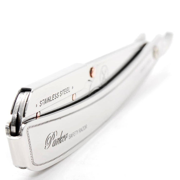 Parker - Professional Heavy Duty Barber Razor Shavette SRX, Stainless Steel - New England Shaving Company