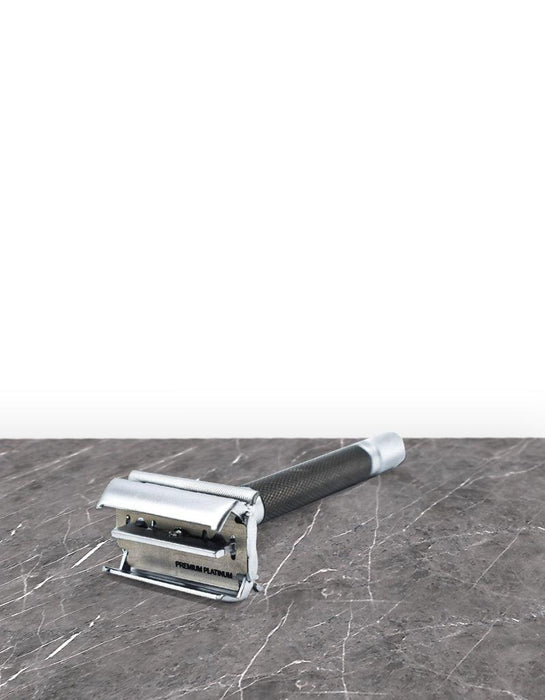 Parker Butterfly Open Long Handle Safety Razor 74R - Graphite - New England Shaving Company