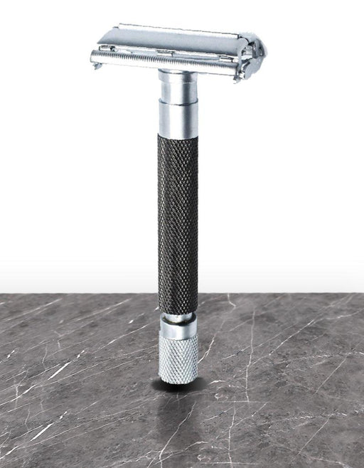 Parker Butterfly Open Long Handle Safety Razor 74R - Graphite - New England Shaving Company
