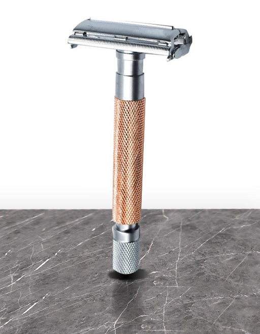 Parker Butterfly Open Long Handle Safety Razor 74R - Rose Gold - New England Shaving Company
