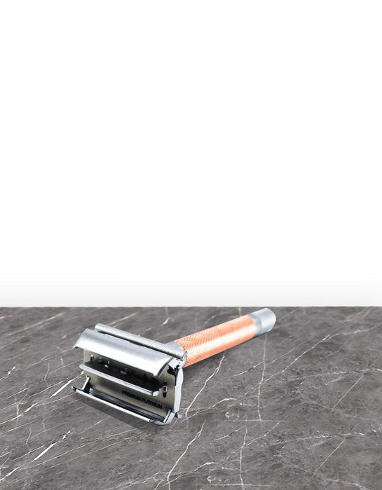 Parker Butterfly Open Long Handle Safety Razor 74R - Rose Gold - New England Shaving Company
