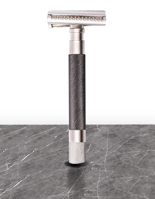 Parker Semi Slant 3 Piece Safety Razor 55SL - Graphite - New England Shaving Company