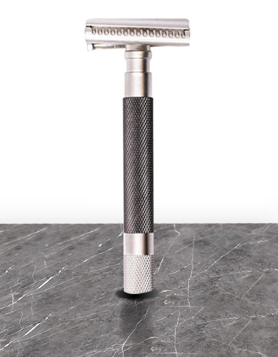 Parker Semi Slant 3 Piece Safety Razor 55SL - Graphite - New England Shaving Company