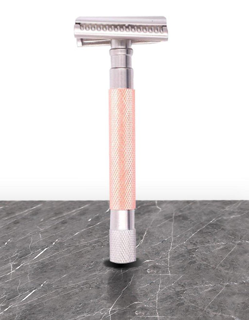 Parker Semi Slant 3 Piece Safety Razor 55SL - Rose Gold - New England Shaving Company