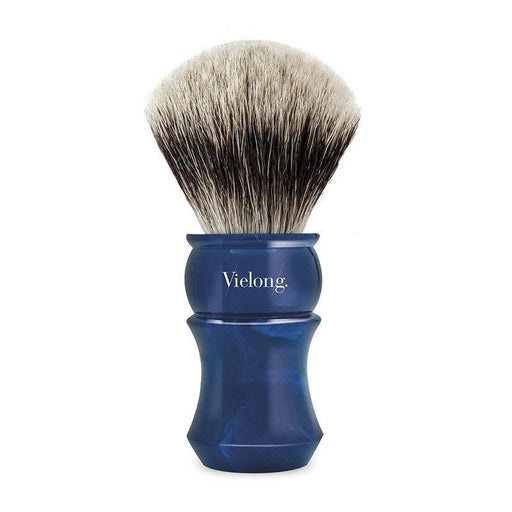 Vielong Seven Two Band Badger Hair Shaving Brush with Water Blue Handle - New England Shaving Company